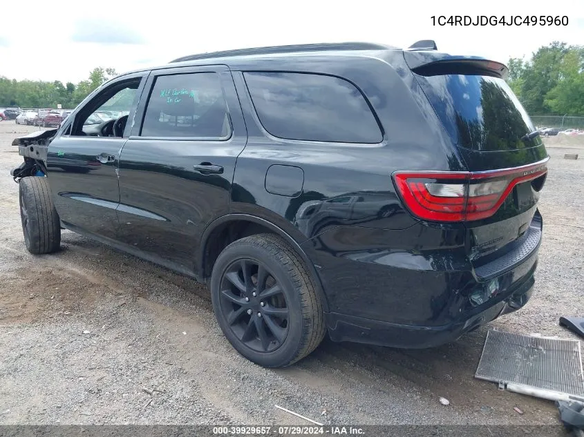 2018 Dodge Durango Gt Awd VIN: 1C4RDJDG4JC495960 Lot: 39929657