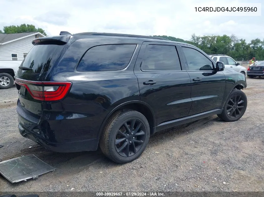 2018 Dodge Durango Gt Awd VIN: 1C4RDJDG4JC495960 Lot: 39929657