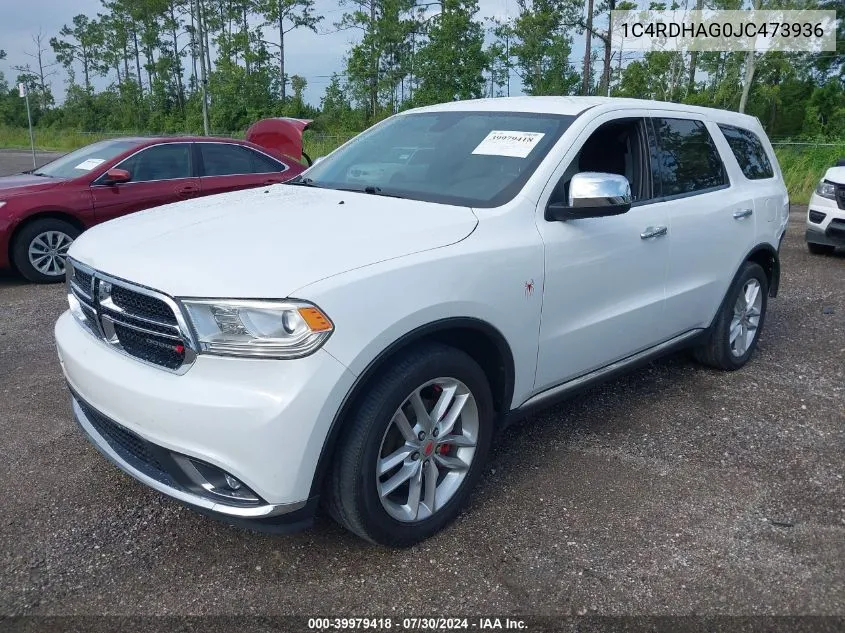 2018 Dodge Durango Sxt Rwd VIN: 1C4RDHAG0JC473936 Lot: 39979418