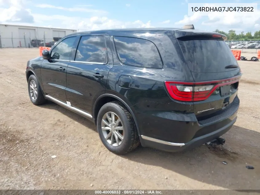 1C4RDHAG7JC473822 2018 Dodge Durango Sxt Rwd