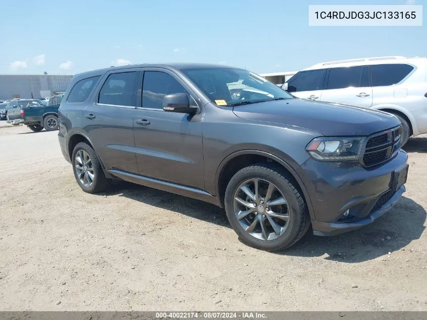 2018 Dodge Durango Gt Awd VIN: 1C4RDJDG3JC133165 Lot: 40022174