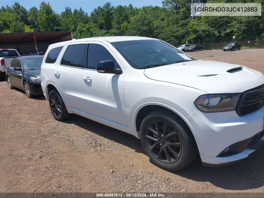 2018 Dodge Durango Gt Rwd VIN: 1C4RDHDG3JC412883 Lot: 40057613