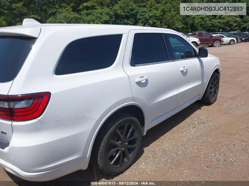 2018 Dodge Durango Gt Rwd VIN: 1C4RDHDG3JC412883 Lot: 40057613