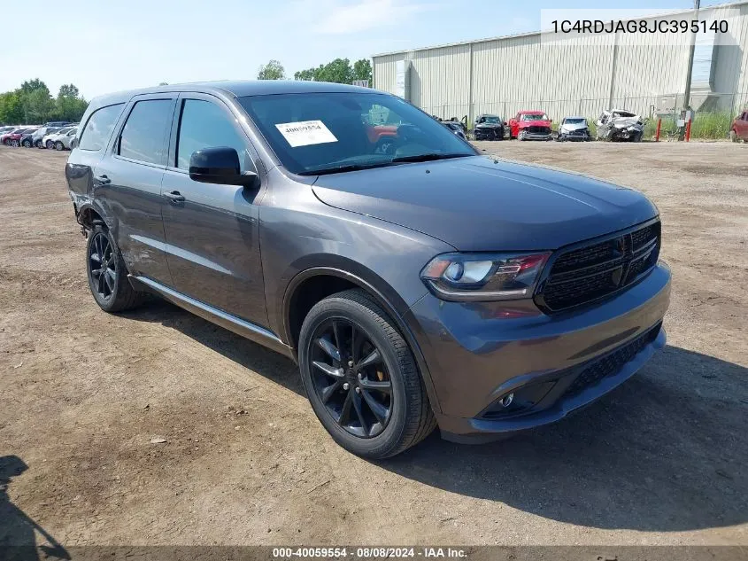 2018 Dodge Durango Sxt Awd VIN: 1C4RDJAG8JC395140 Lot: 40059554