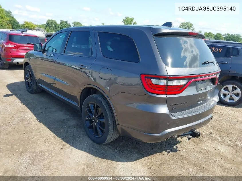 2018 Dodge Durango Sxt Awd VIN: 1C4RDJAG8JC395140 Lot: 40059554