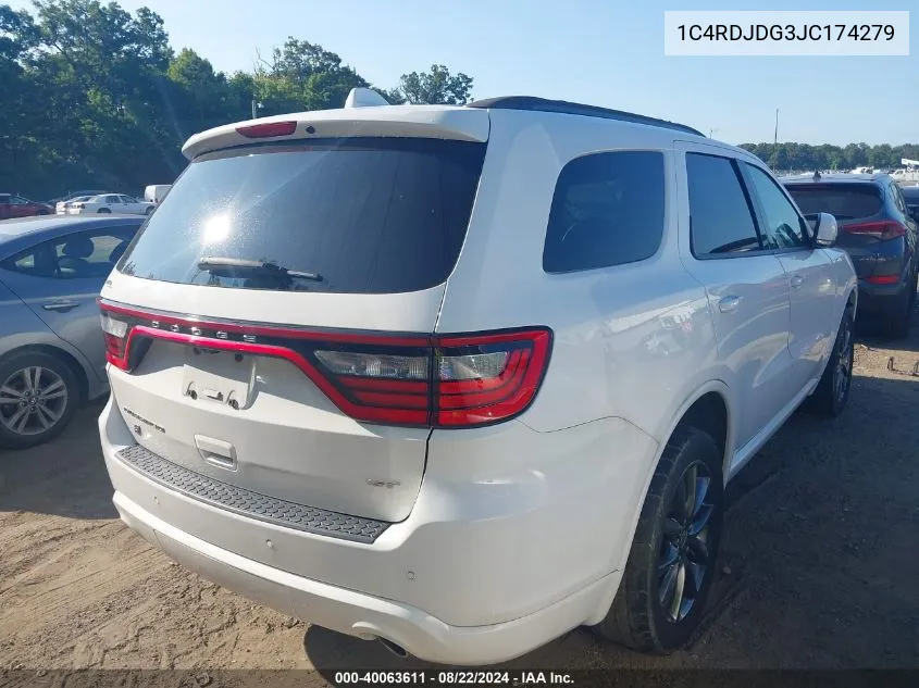 1C4RDJDG3JC174279 2018 Dodge Durango Gt Awd