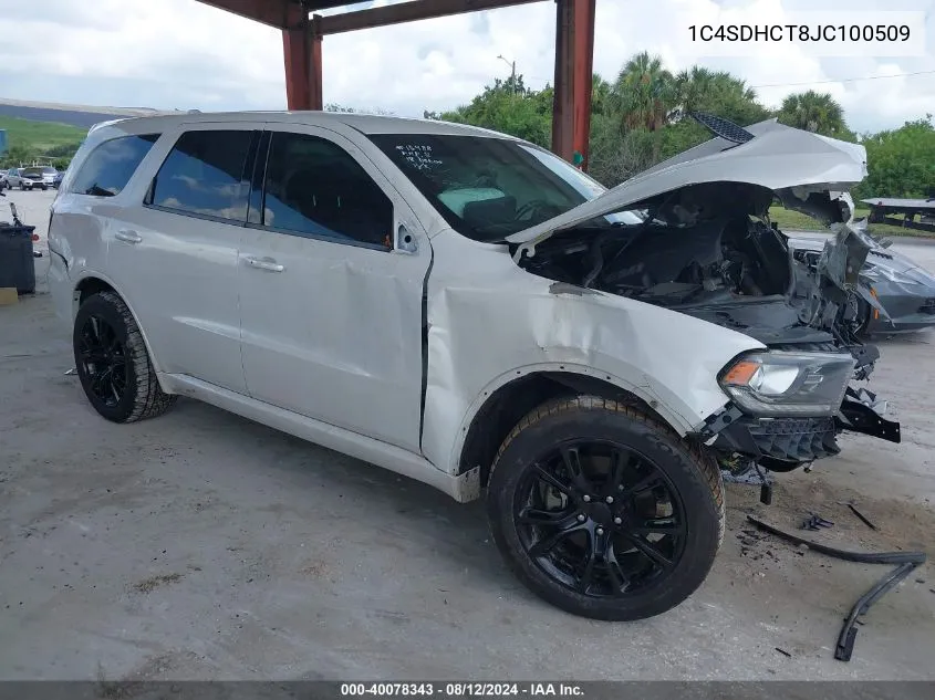 2018 Dodge Durango R/T Rwd VIN: 1C4SDHCT8JC100509 Lot: 40078343