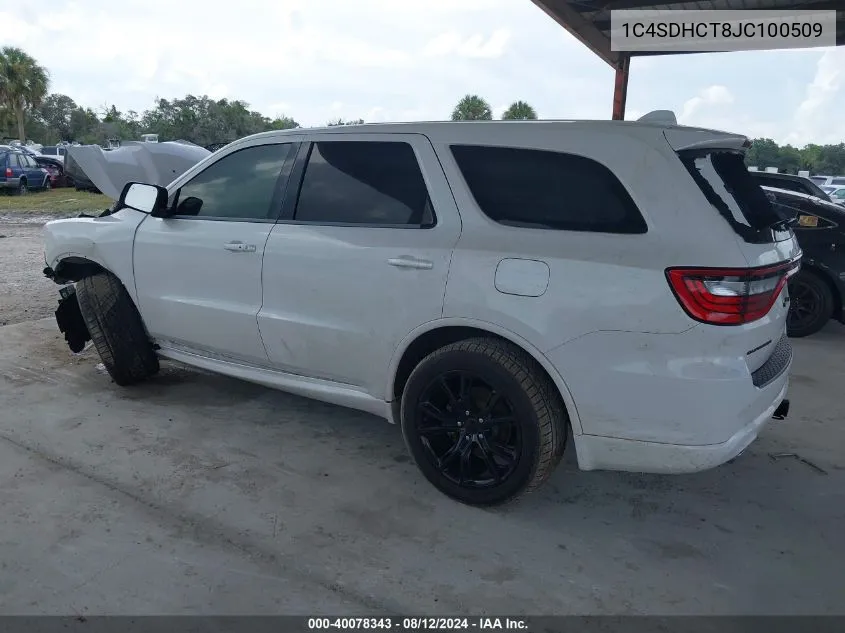 2018 Dodge Durango R/T Rwd VIN: 1C4SDHCT8JC100509 Lot: 40078343