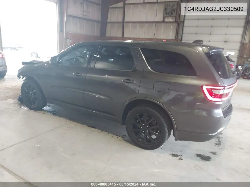 2018 Dodge Durango Sxt Awd VIN: 1C4RDJAG2JC330509 Lot: 40083415