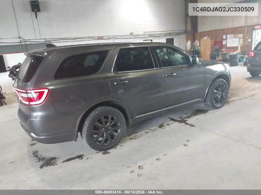 2018 Dodge Durango Sxt Awd VIN: 1C4RDJAG2JC330509 Lot: 40083415