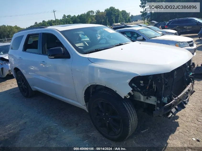 2018 Dodge Durango Gt Awd VIN: 1C4RDJDG2JC386896 Lot: 40090105