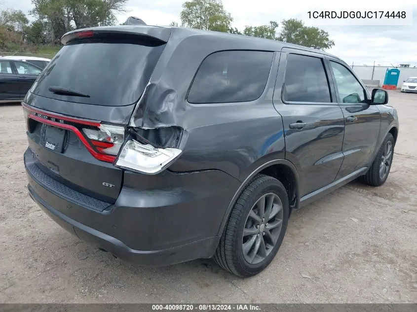 1C4RDJDG0JC174448 2018 Dodge Durango Gt Awd