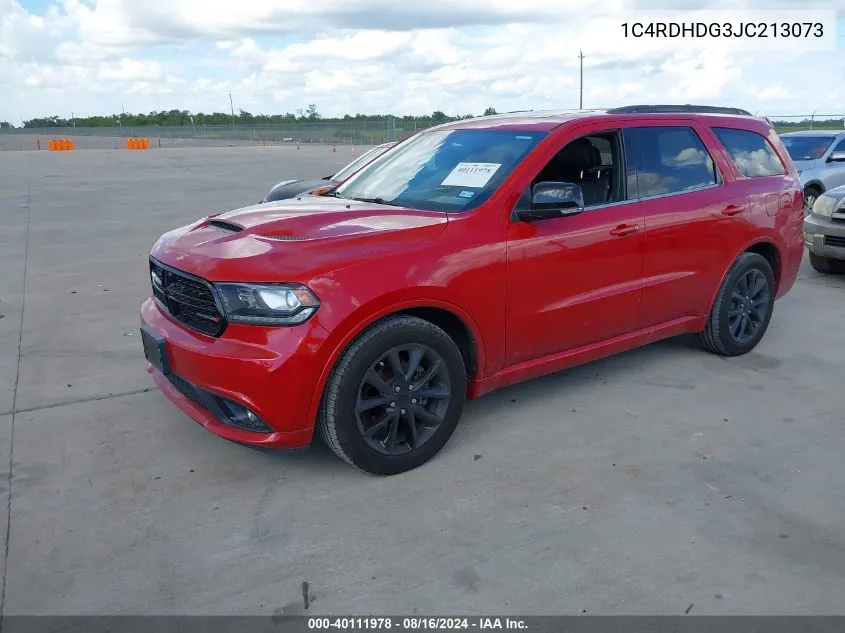 2018 Dodge Durango Gt Rwd VIN: 1C4RDHDG3JC213073 Lot: 40111978