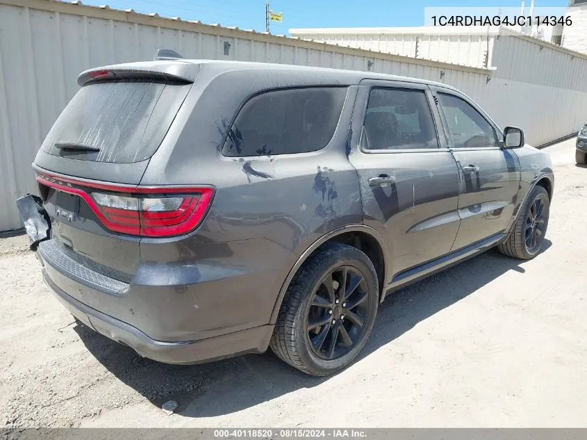 1C4RDHAG4JC114346 2018 Dodge Durango Sxt Rwd