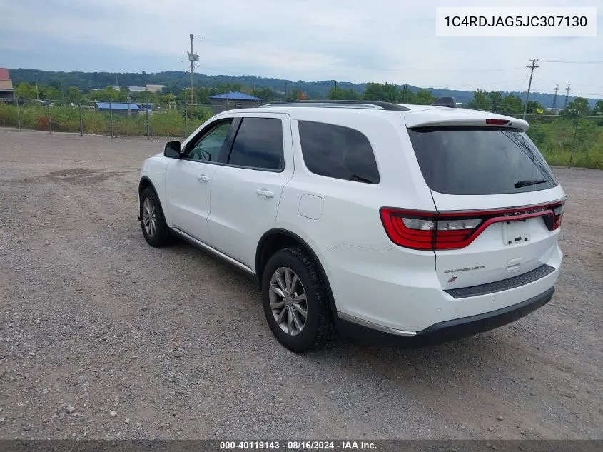 2018 Dodge Durango Sxt Awd VIN: 1C4RDJAG5JC307130 Lot: 40119143