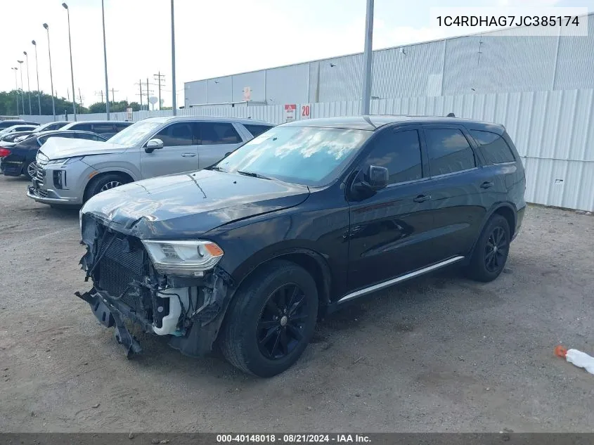 2018 Dodge Durango Sxt Rwd VIN: 1C4RDHAG7JC385174 Lot: 40148018