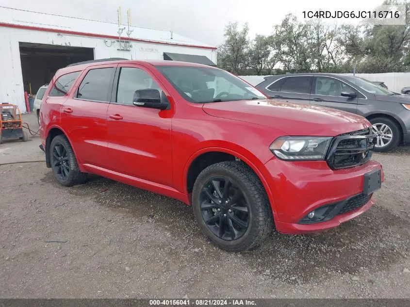 2018 Dodge Durango Gt Awd VIN: 1C4RDJDG6JC116716 Lot: 40156041