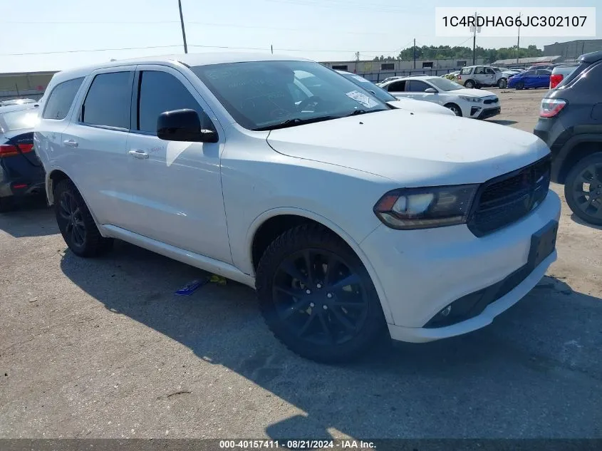 2018 Dodge Durango Sxt VIN: 1C4RDHAG6JC302107 Lot: 40157411