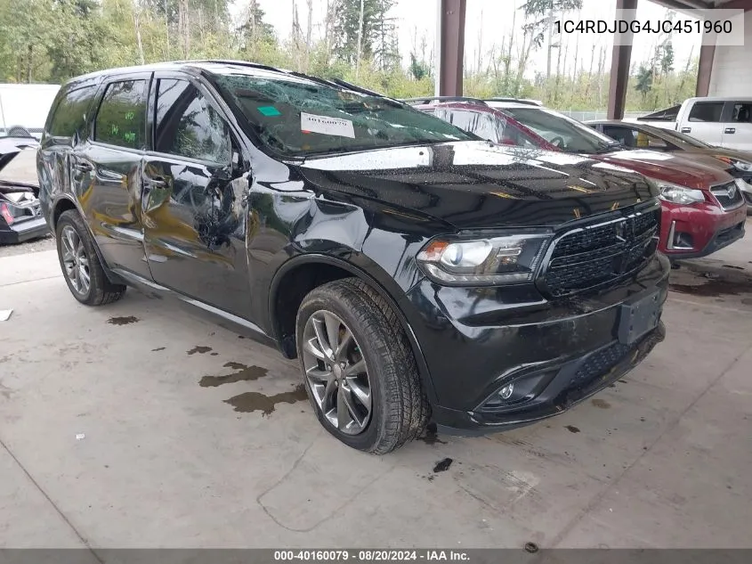 1C4RDJDG4JC451960 2018 Dodge Durango Gt