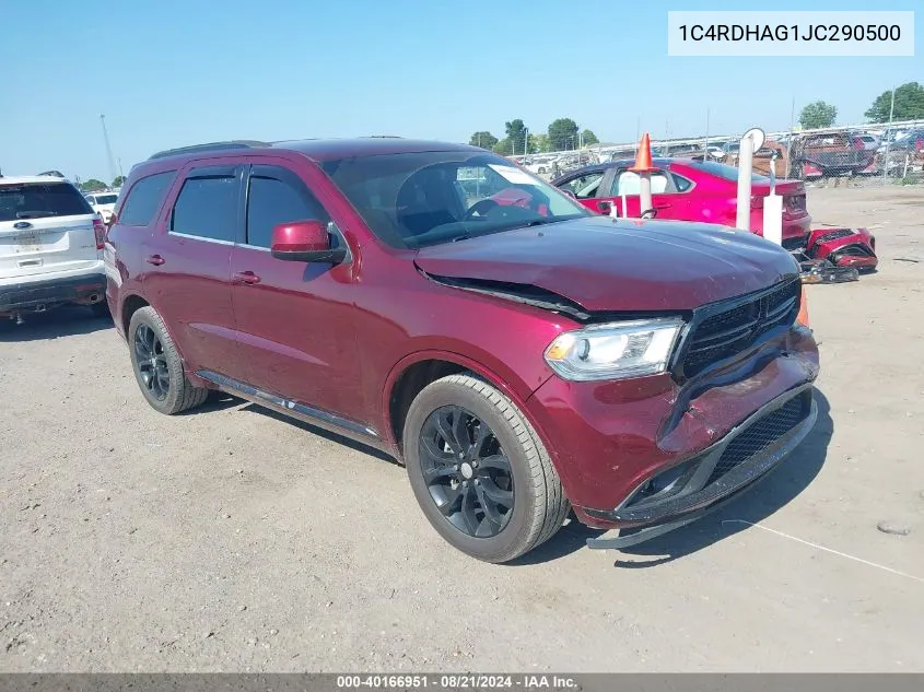 2018 Dodge Durango Sxt Rwd VIN: 1C4RDHAG1JC290500 Lot: 40166951