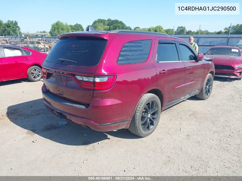 2018 Dodge Durango Sxt Rwd VIN: 1C4RDHAG1JC290500 Lot: 40166951