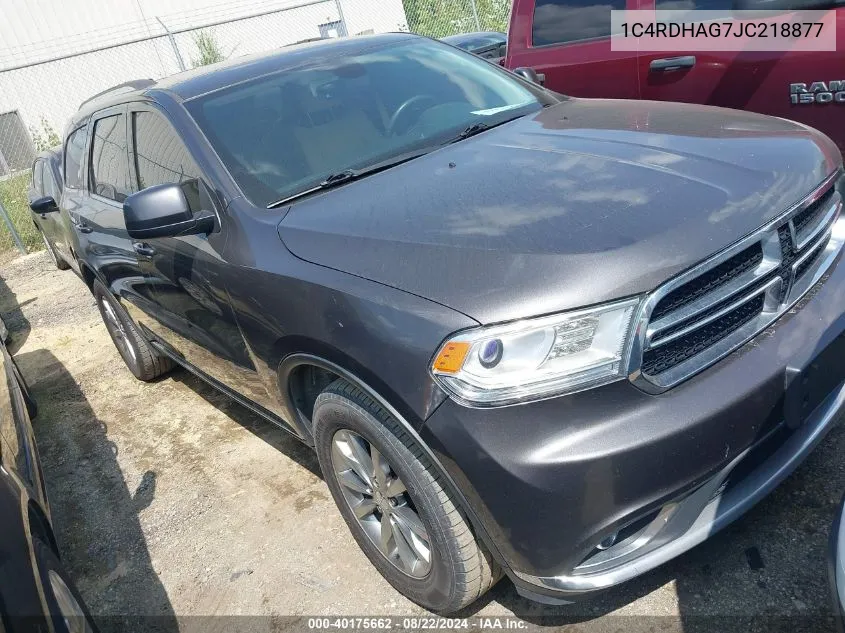 2018 Dodge Durango Sxt Rwd VIN: 1C4RDHAG7JC218877 Lot: 40175662