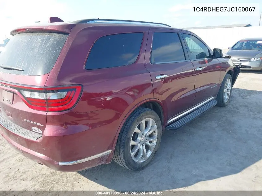 1C4RDHEG7JC160067 2018 Dodge Durango Citadel Rwd