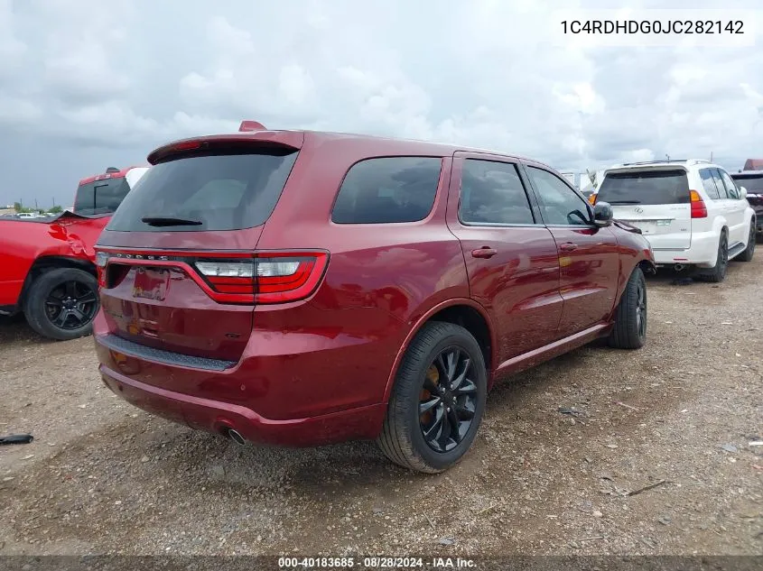 2018 Dodge Durango Gt Rwd VIN: 1C4RDHDG0JC282142 Lot: 40183685