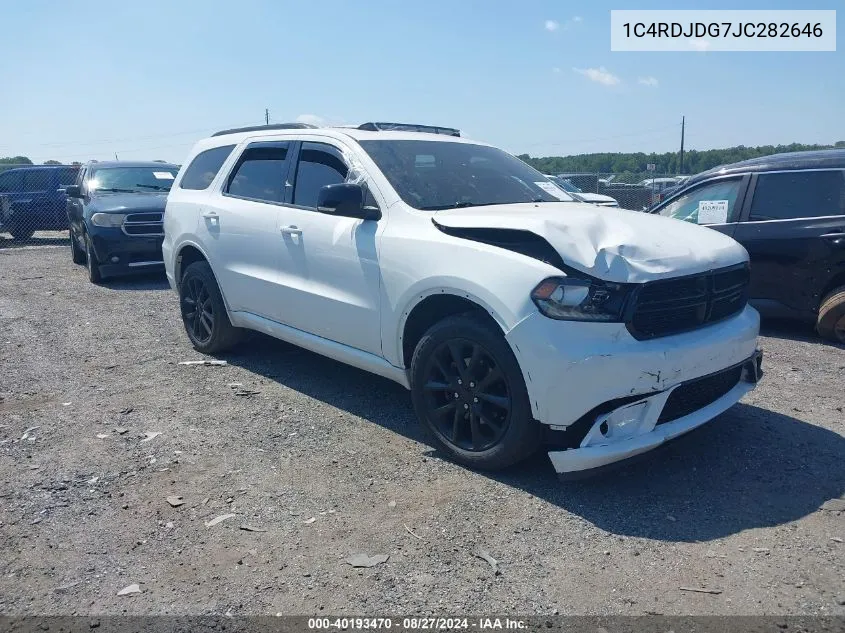 2018 Dodge Durango Gt Awd VIN: 1C4RDJDG7JC282646 Lot: 40193470