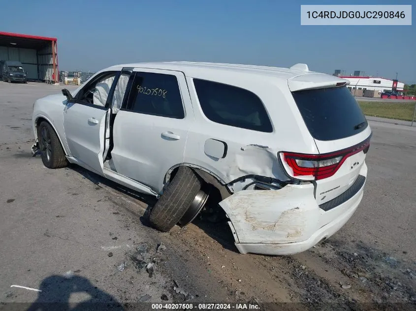 2018 Dodge Durango Gt Awd VIN: 1C4RDJDG0JC290846 Lot: 40207508