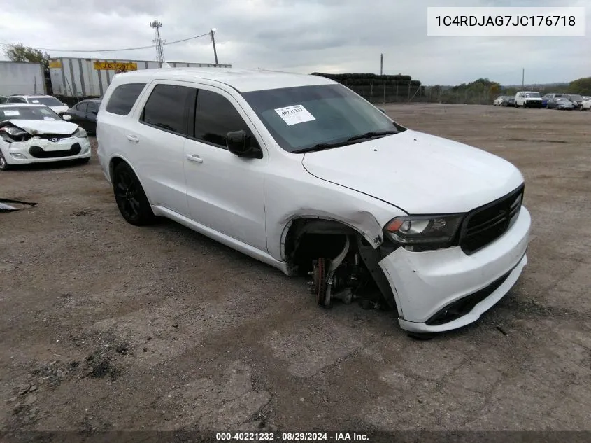 2018 Dodge Durango Sxt Awd VIN: 1C4RDJAG7JC176718 Lot: 40221232