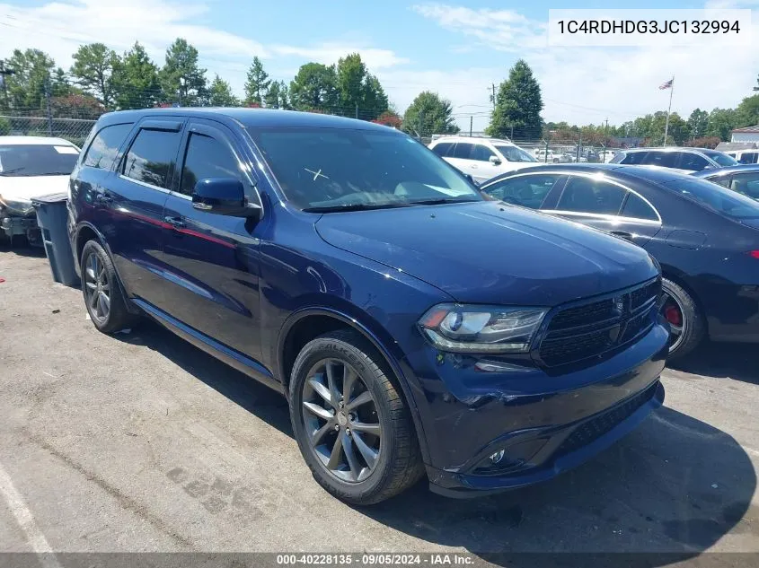 2018 Dodge Durango Gt Rwd VIN: 1C4RDHDG3JC132994 Lot: 40228135