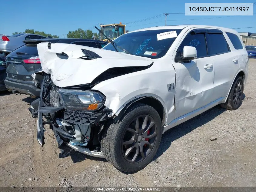 2018 Dodge Durango R/T VIN: 1C4SDJCT7JC414997 Lot: 40241896