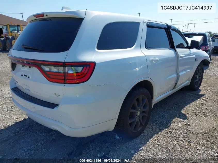 2018 Dodge Durango R/T VIN: 1C4SDJCT7JC414997 Lot: 40241896