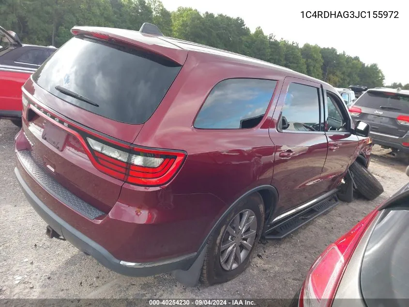 1C4RDHAG3JC155972 2018 Dodge Durango Sxt Rwd