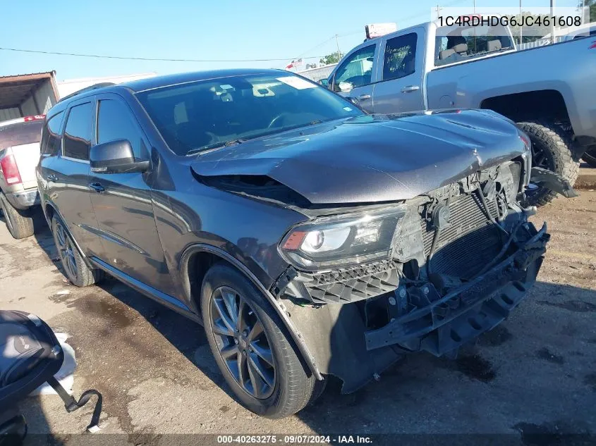 2018 Dodge Durango Gt VIN: 1C4RDHDG6JC461608 Lot: 40263275