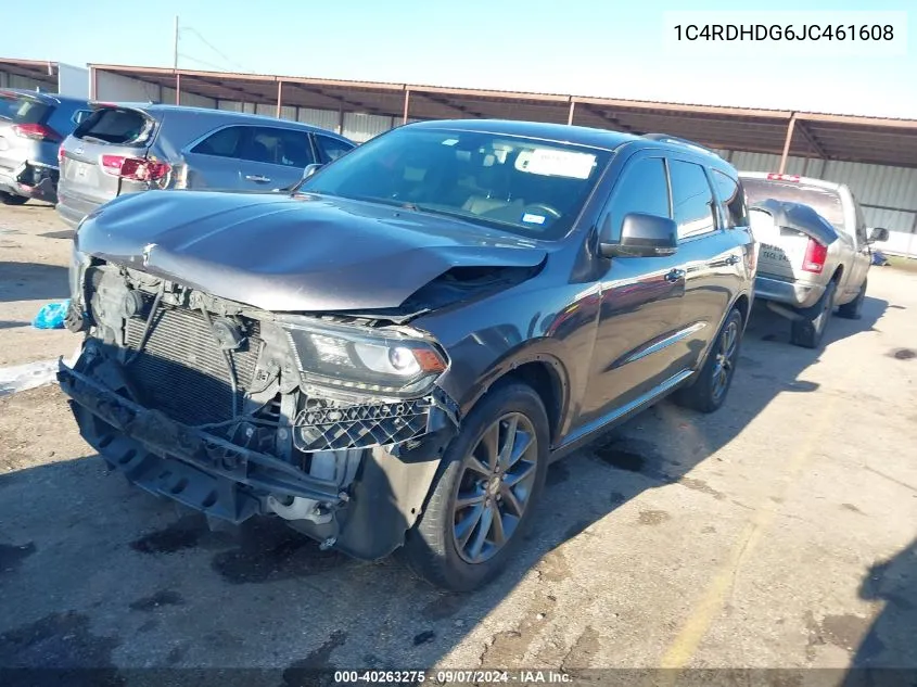 2018 Dodge Durango Gt VIN: 1C4RDHDG6JC461608 Lot: 40263275