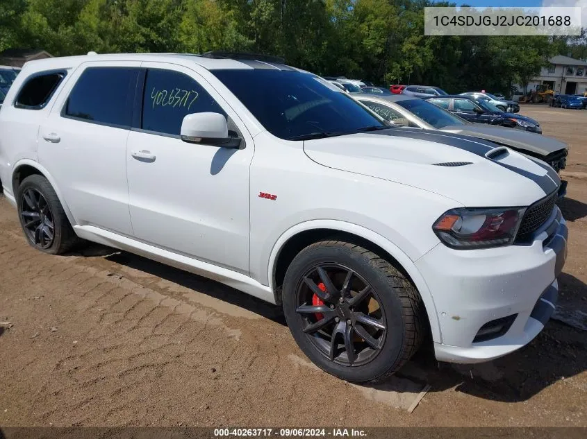 2018 Dodge Durango Srt VIN: 1C4SDJGJ2JC201688 Lot: 40263717