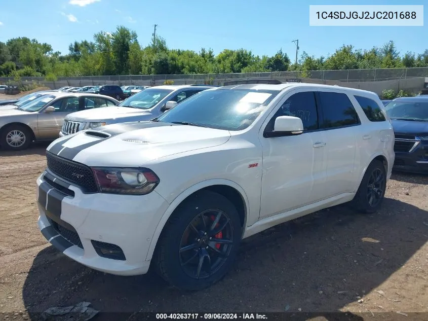 2018 Dodge Durango Srt VIN: 1C4SDJGJ2JC201688 Lot: 40263717