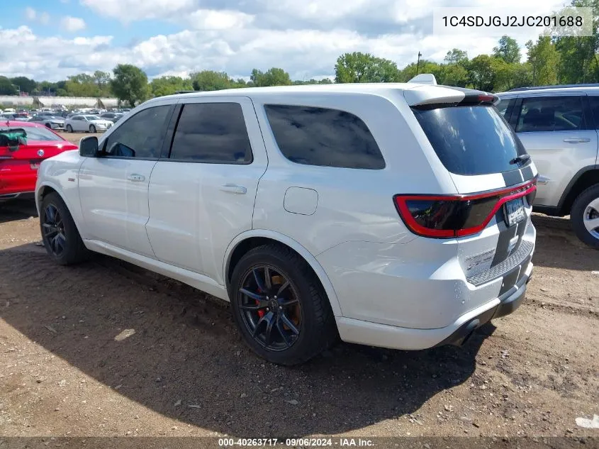 2018 Dodge Durango Srt VIN: 1C4SDJGJ2JC201688 Lot: 40263717