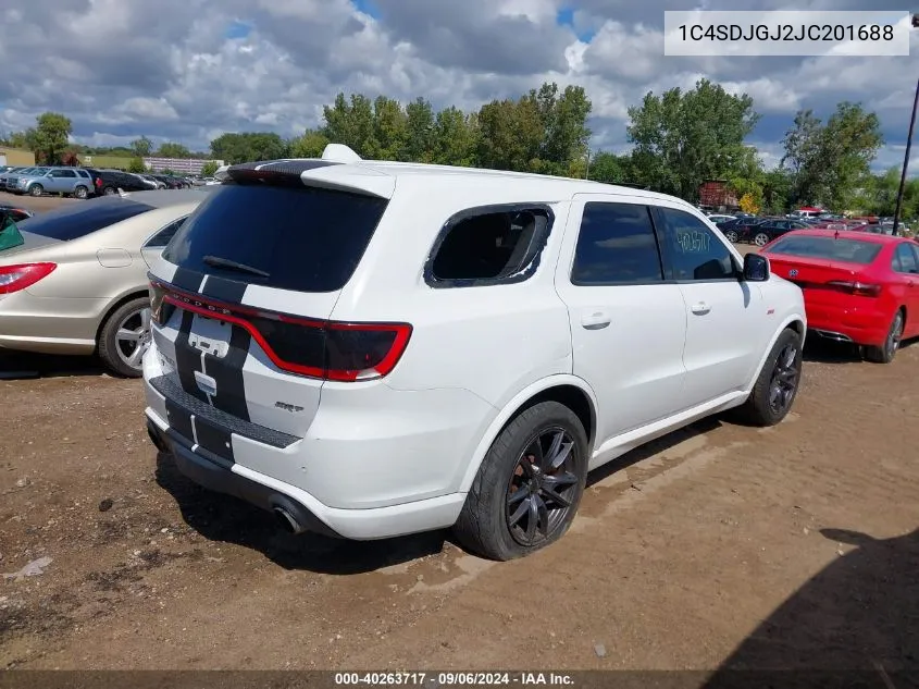 2018 Dodge Durango Srt VIN: 1C4SDJGJ2JC201688 Lot: 40263717