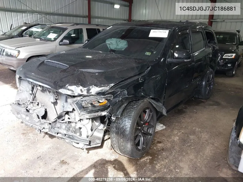 2018 Dodge Durango Srt Awd VIN: 1C4SDJGJ7JC186881 Lot: 40279238