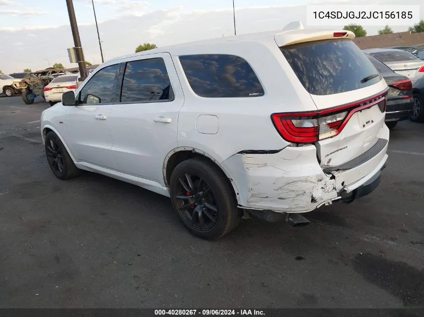 2018 Dodge Durango Srt Awd VIN: 1C4SDJGJ2JC156185 Lot: 40280267