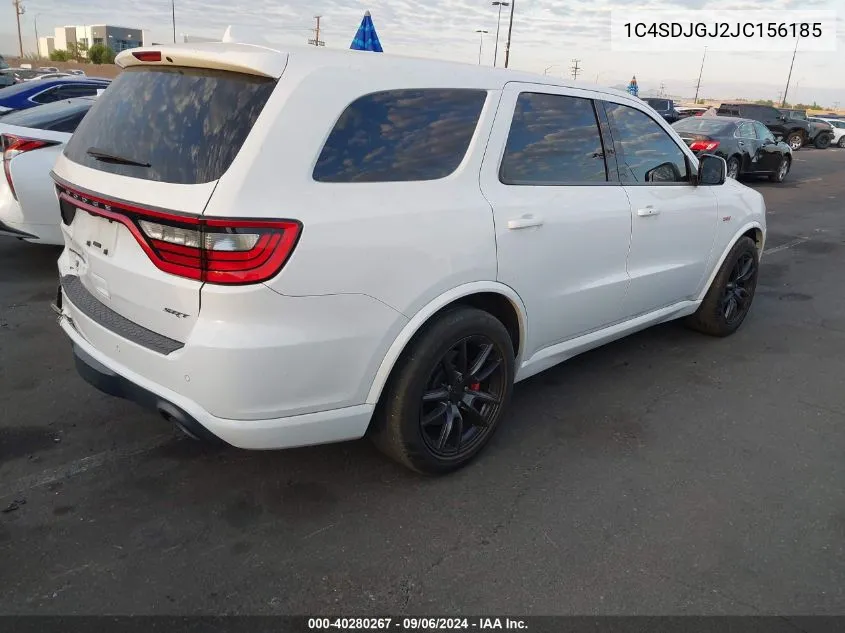 2018 Dodge Durango Srt Awd VIN: 1C4SDJGJ2JC156185 Lot: 40280267