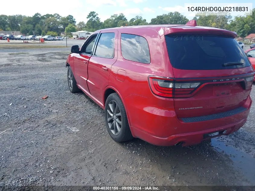 1C4RDHDG0JC218831 2018 Dodge Durango Gt Rwd