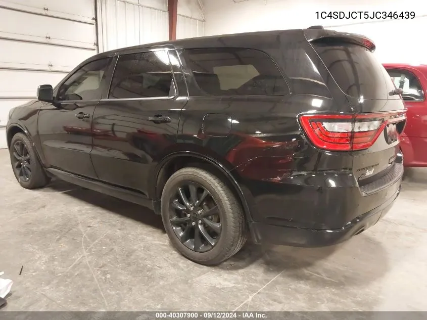 2018 Dodge Durango R/T VIN: 1C4SDJCT5JC346439 Lot: 40307900