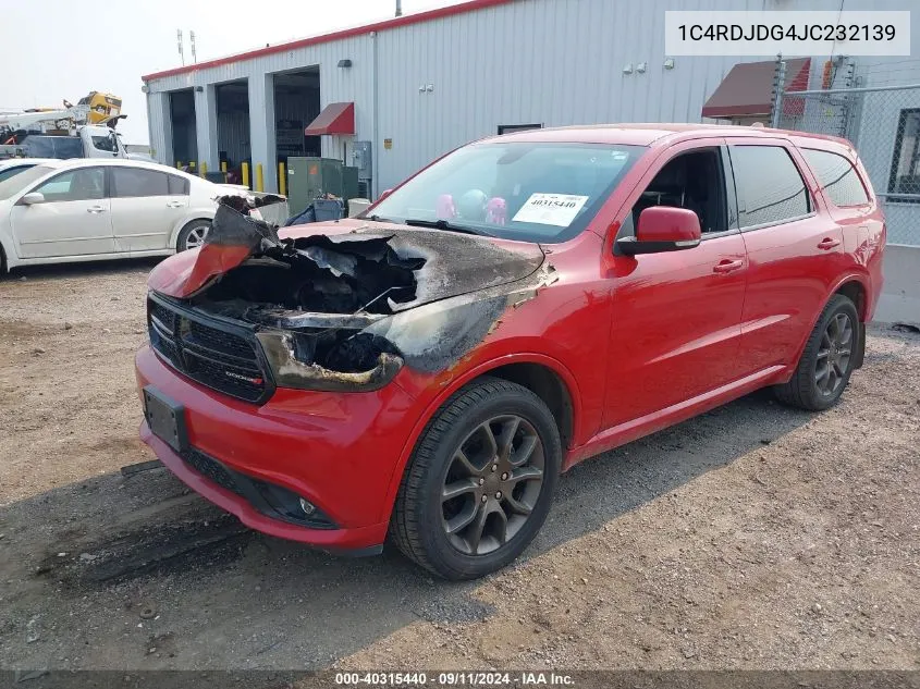 1C4RDJDG4JC232139 2018 Dodge Durango Gt