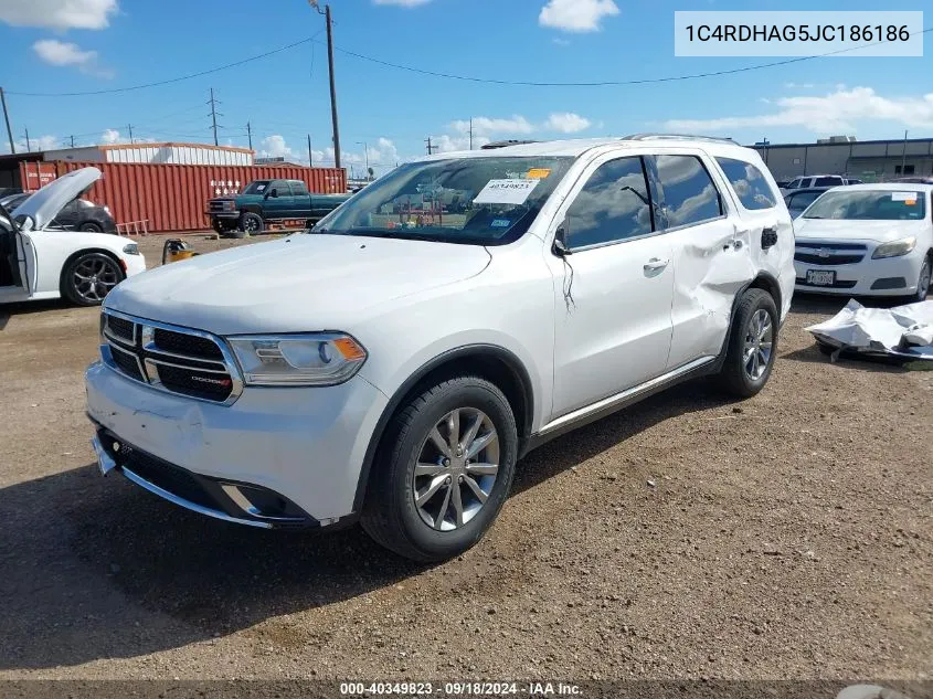 2018 Dodge Durango Sxt Rwd VIN: 1C4RDHAG5JC186186 Lot: 40349823