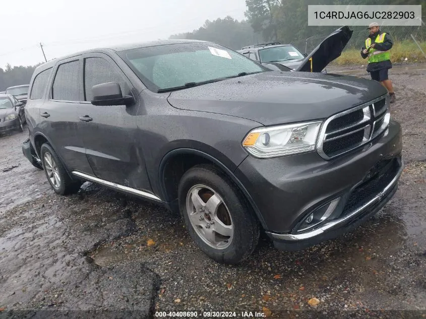 2018 Dodge Durango Sxt VIN: 1C4RDJAG6JC282903 Lot: 40408690