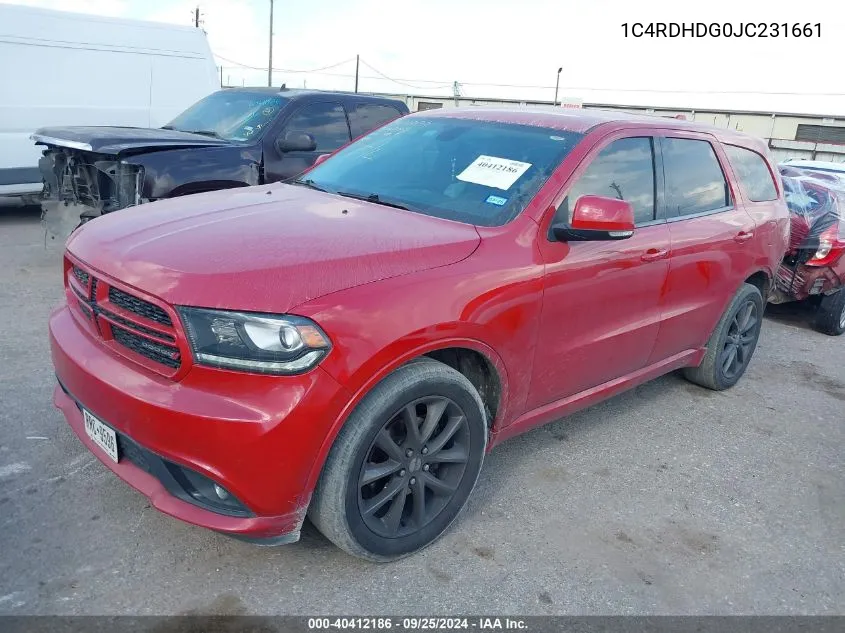 2018 Dodge Durango Gt Rwd VIN: 1C4RDHDG0JC231661 Lot: 40412186